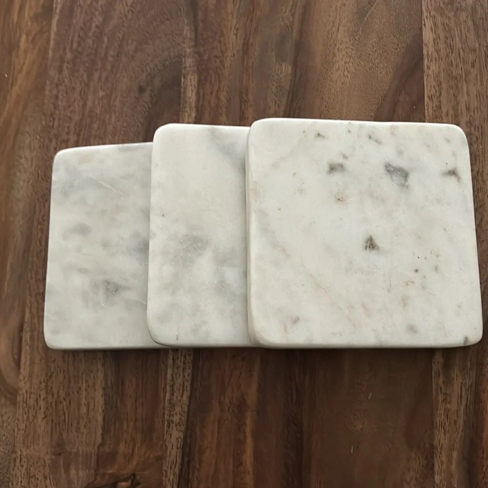 Square White Marble Coasters